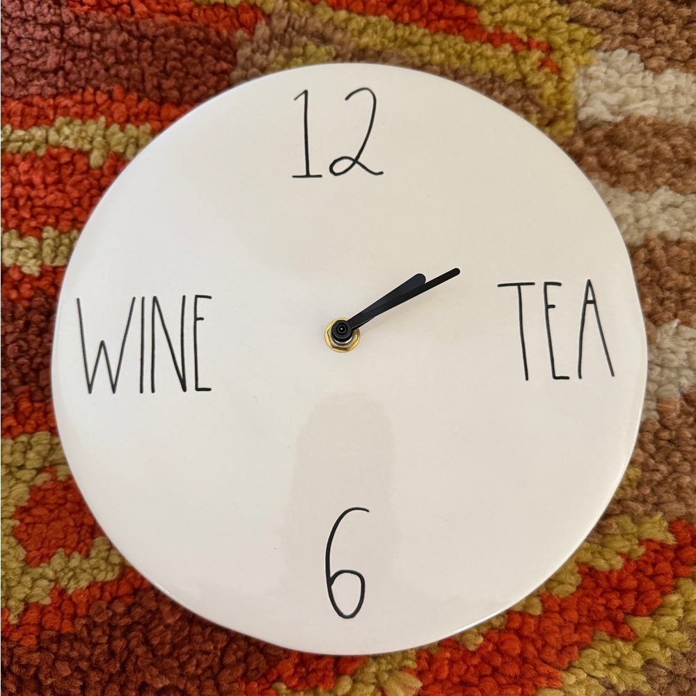 Rae Dunn White Ceramic Wall Clock
